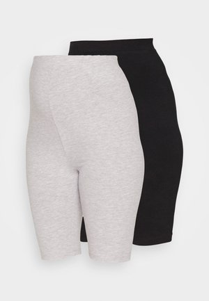 Even&Odd Maternity 2 PACK - Rövidnadrágok - black/mottled light grey