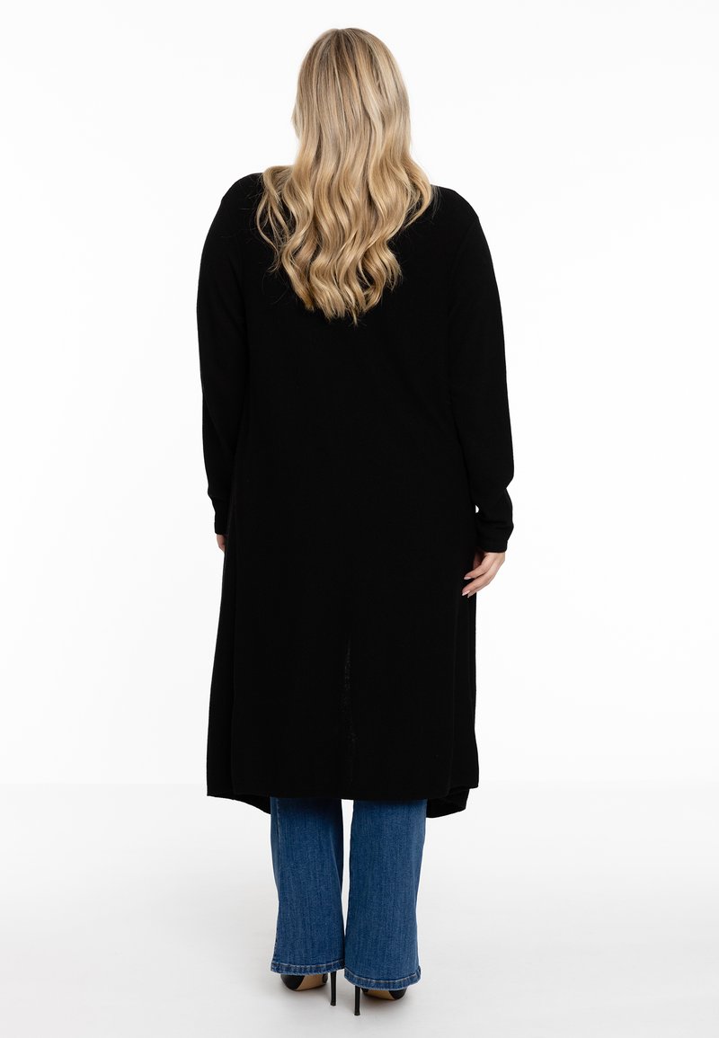 YOEK WITH A DRAPED FRONT - Gilet - black