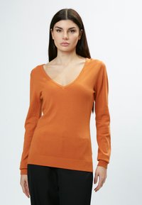 INFLUENCER V-NECK BASIC - Strickpullover - apricot