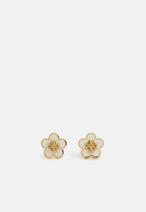 KIRA ENAMEL FLOWER STUD EARRING - Pendientes - gold-coloured/beige