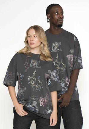 OVERSIZE FRESCO - Tričko s potlačou - black soda washed