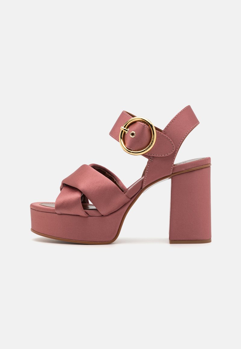 See by Chloé Sandalen met plateauzool roségoudkleurig See by Chloé Sandalen met plateauzool roségoudkleurig