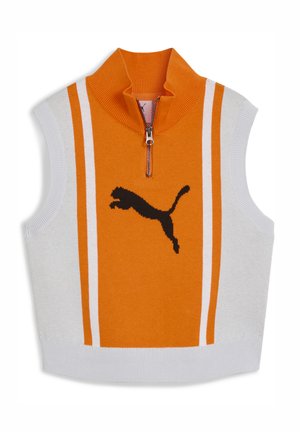 FUTURE ARCHIVE HALF ZIP TANK - Top - silver mist-orange glo