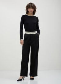 Calliope CON BANDA A CONTRASTO  - Pantaloni - nero