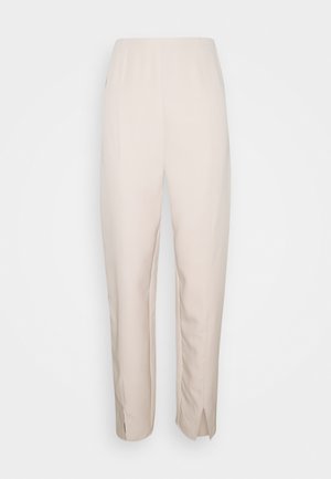 SPLIT FRONT TAILORED TROUSERS - Pantaloni - beige