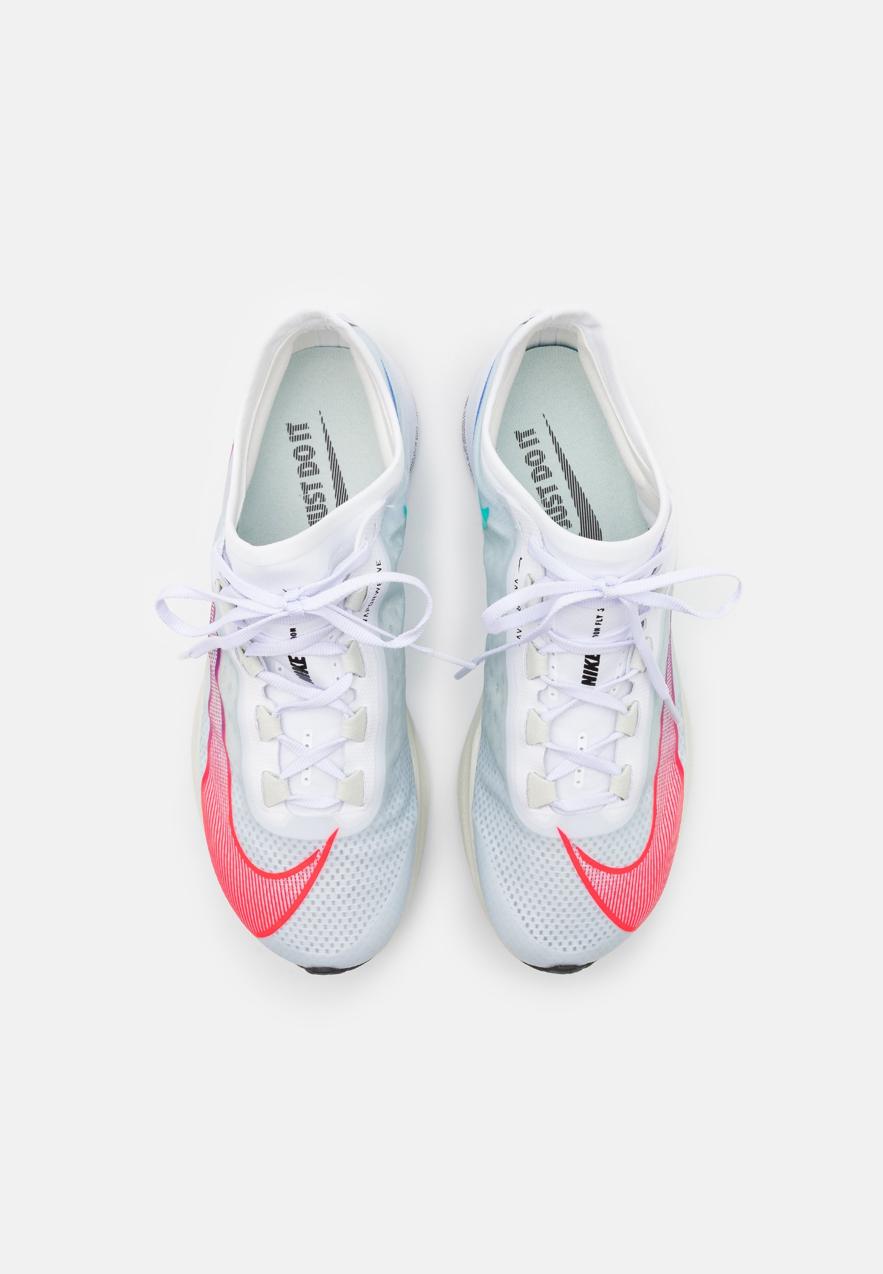 Nike Performance ZOOM FLY 3 - Chaussures de running neutres - white/flash  crimson/spruce aura/blanc - ZALANDO.FR