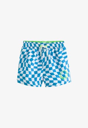 Next PRINTED REGULAR FIT - Plavecké šortky - blue checkerboard