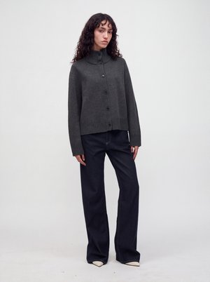 CLOSED, ROLLNECK CARDIGAN - Жилетка - dark grey melange