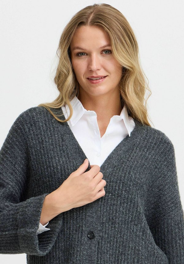 FRBEVERLY - Cardigan - charcoal melange4