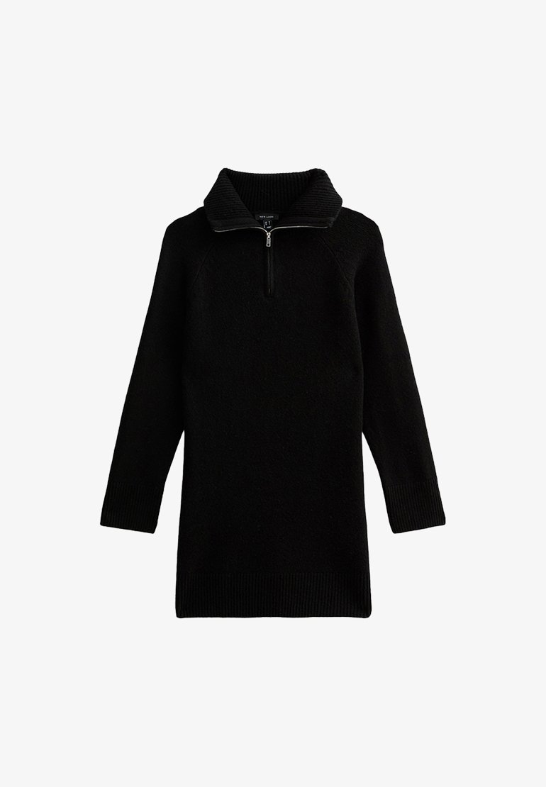 New Look HALF ZIP MINI - Jumper dress - black - Zalando New Look HALF ZIP MINI - Jumper dress - black - Zalando