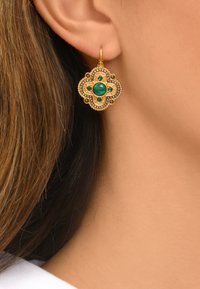 Satellite Paris POSITANO MALACHITE EFFECT STONE CABOCHON SLEEPER - Boucles d'oreilles - green