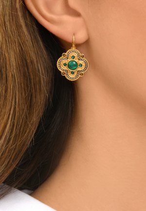 Satellite Paris POSITANO MALACHITE EFFECT STONE CABOCHON SLEEPER - Boucles d'oreilles - green