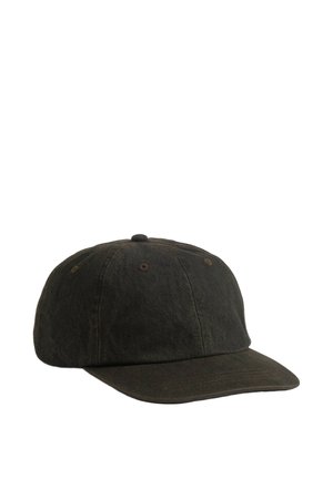 Sort bomulds baseballkasket med buet skygge og ventilationshuller på hvid baggrund.