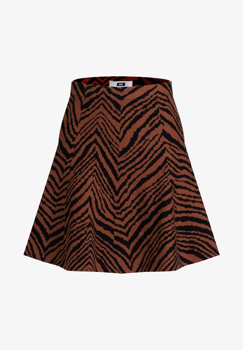 We Fashion Wmet Jacquard Dessin Jupe Trapeze All Over Print Marron Zalando Fr