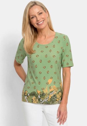 GOLDNER, SHIRT PETITE - Blouse - light green   honey   patterned