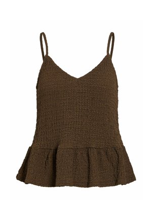 VILA, STRAP TOP VILINDAU V-NECK - Top - slate black