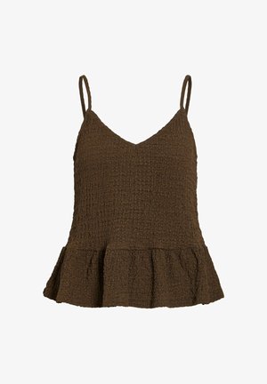 VILA, STRAP TOP VILINDAU V-NECK - Top - slate black