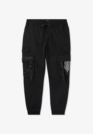 Terranova CON SCRITTE - Pantaloni cargo - nero