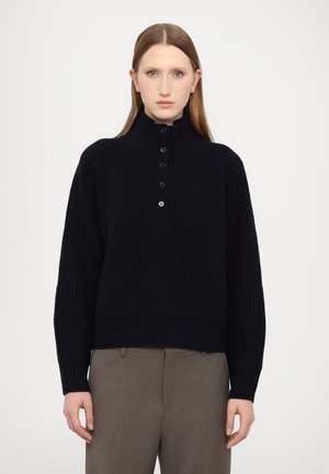 Filippa K BUTTONED COLLAR  - Jumper - navy