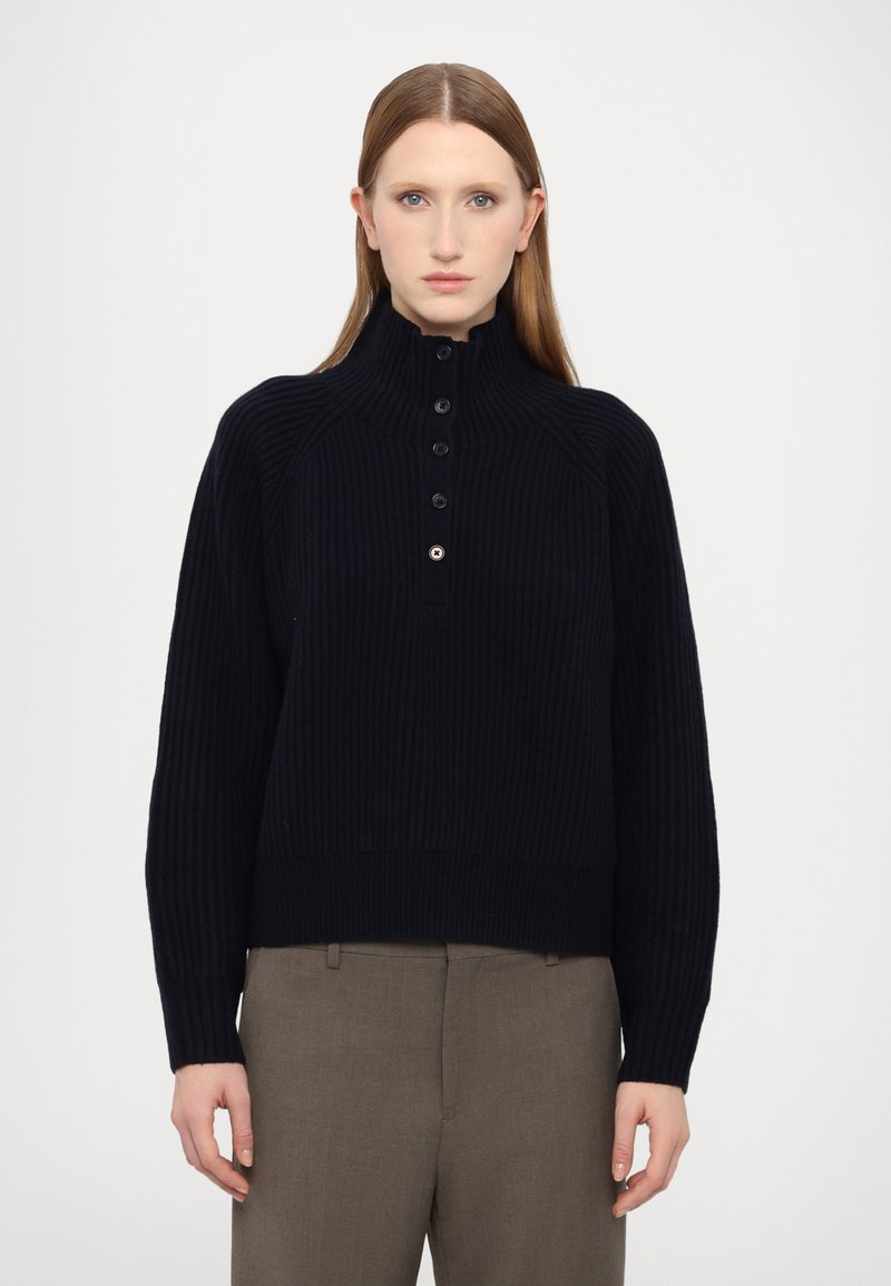 Filippa K BUTTONED COLLAR  - Jersey de punto - navy