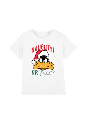 Cotton Soul, LOONEY TUNES DAFFY NAUGHTY OR NICE UNISEX - Print T-shirt - white