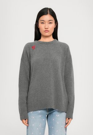 WOMEN CUPID ELBOW PATCH SWEATER - Strickpullover - grey