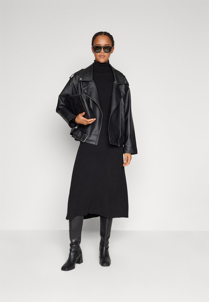 VILA VIAMARIA ROLL NECK DRESS - Φόρεμα-πουλόβερ - black