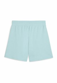 Lichtblauwe katoenen shorts met een elastische tailleband, ontworpen in een ontspannen pasvorm en eenvoudige, onbeveiligde stijl. Geen zakken of zichtbare naden.