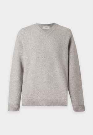 Les Deux, MELANGE V NECK - Pullover - grey melange