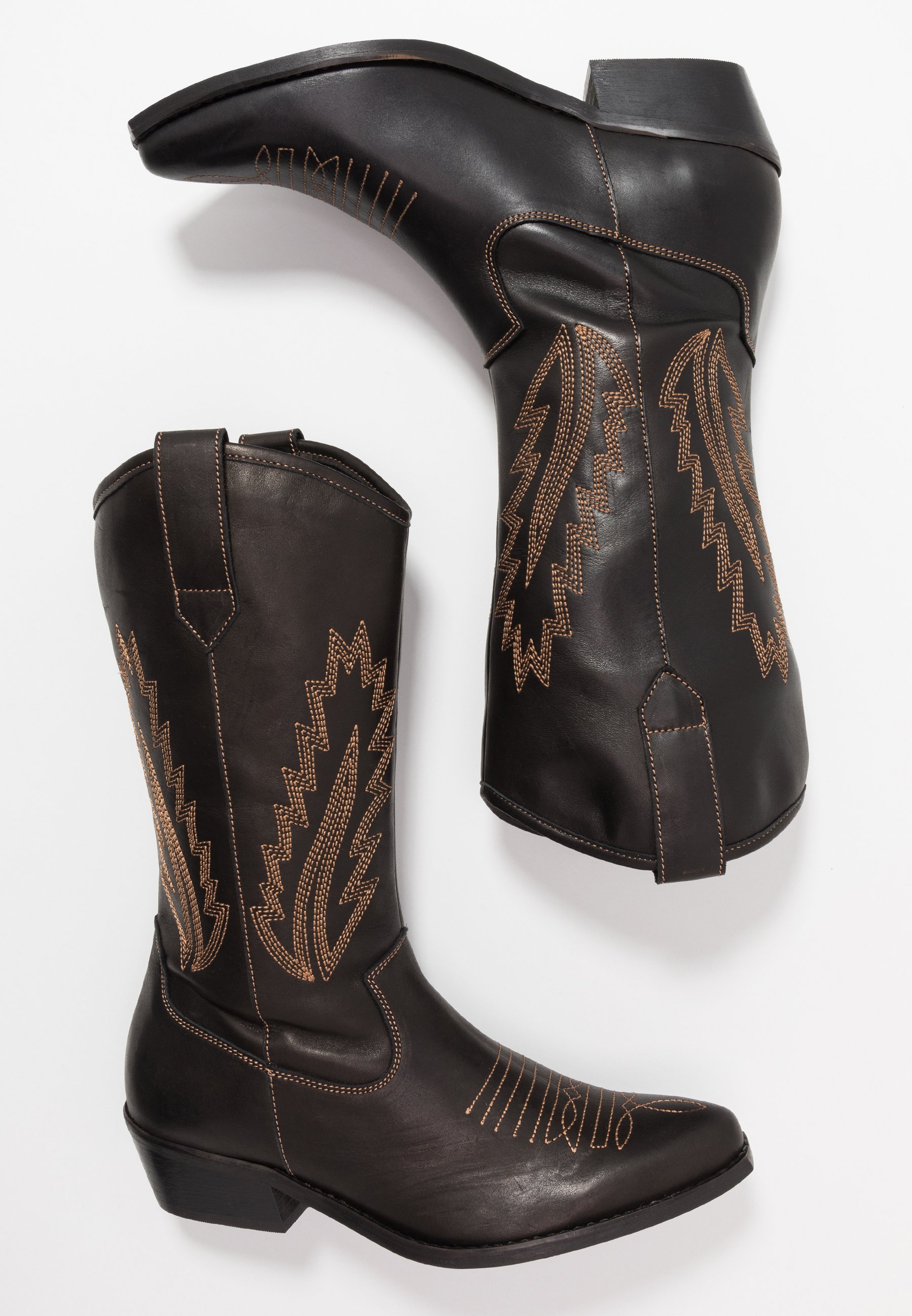 INSTA FEATHER Cowboy Bikerlaarzen blackbrown INSTA FEATHER Cowboy Bikerlaarzen blackbrown