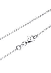 Collier en chaîne en argent sterling avec un design fin et torsadé. Comprend un fermoir à griffes et une petite étiquette marquée "925" pour authentification.