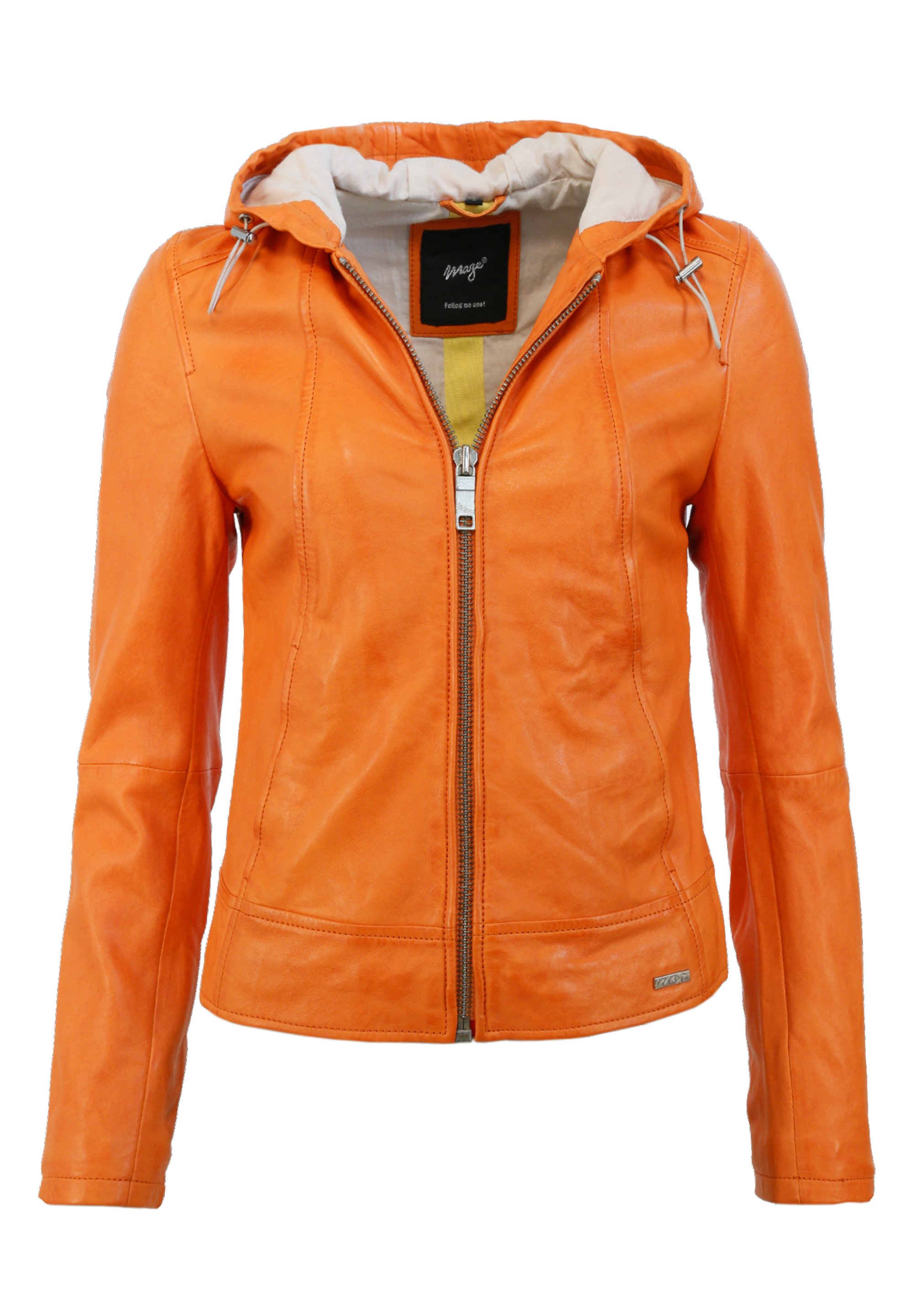 papaya leather jacket