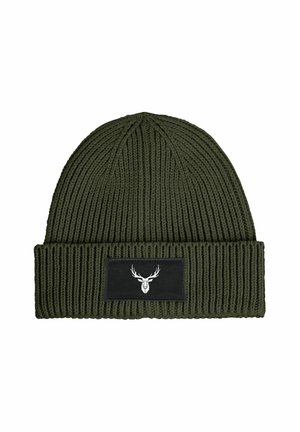 MIT PATCH HIRSCH POLYGON DESIGN - Beanie - oliv
