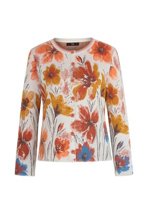 Ivko JACQUARD FLORAL PATTERN - Vesta na kopčanje - white coffee