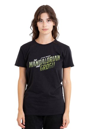 Star Wars, MANDALORIAN GROGU WAVE LOGO - T-Shirt print - black