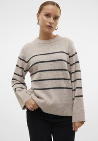 Vero Moda VMFLAWLESS O-NECK PULLOVER - Strikkegenser - silver mink