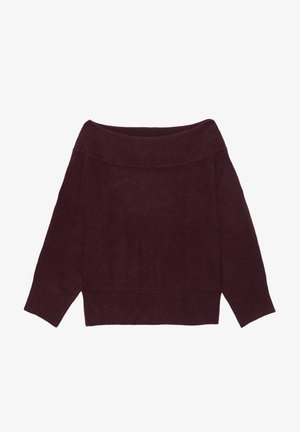 PULL&BEAR ASYMMETRIC SOFT - Striktrøje - dark red