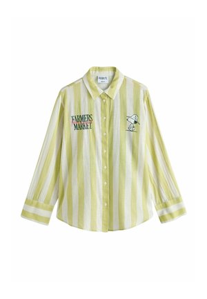 Next, Gombos blúz - snoopy graphic green stripe