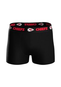 Boxer neri con una fascia larga in vita con scritta "CHIEFS" rossa e dettagli del logo, realizzati in materiale morbido ed elastico per il massimo comfort.