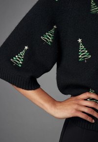 Next Džemper - black christmas tree short sleeve