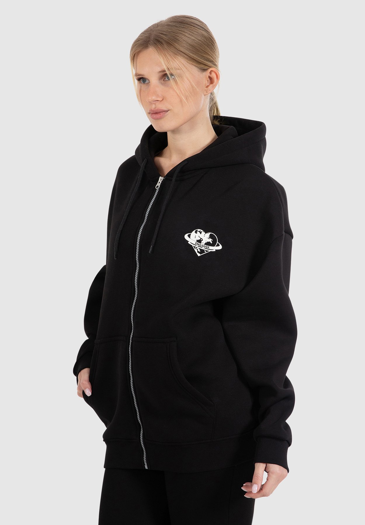 AMORA FULL ZIP HOODIE BACK PRINT