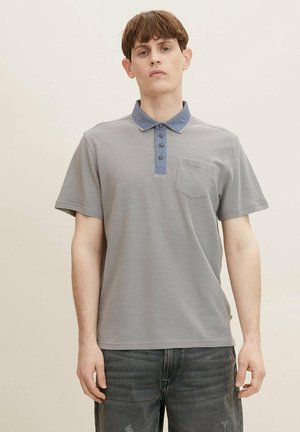 MIT STRUKTUR - Polo - grey white inject stripe