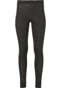 Leggings neri realizzati in un materiale morbido ed elastico. Hanno un design aderente con una texture liscia e senza cuciture visibili.