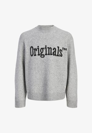 Jack & Jones, JORMONTREAL KNIT OLLIE CN JAQUARD LN - Pullover - light grey melange