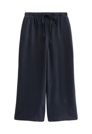 New Look LINEN BLEND CROPPED - Pantalones - navy