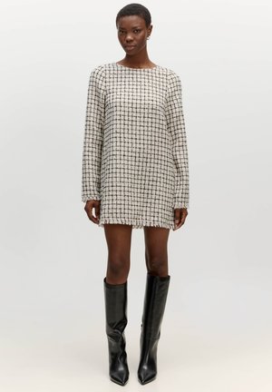 Freizeitkleid - weiß schwarz