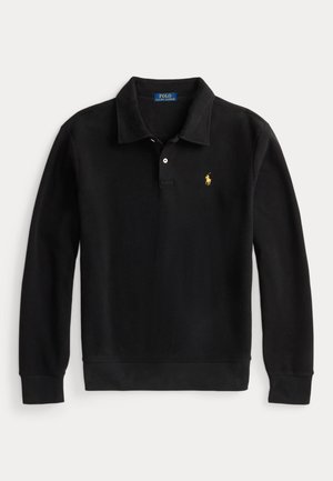 BRUSHED FLEECE POLO-COLLAR PULLOVER - Flísová bunda - polo black