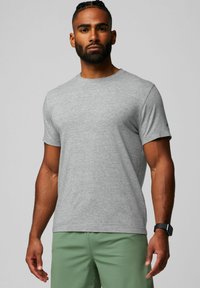 Gray short-sleeve t-shirt made of lightweight fabric with a round neckline. Features a relaxed fit and no visible patterns or accents.