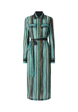 Pinko, 107008-A3CH CASTIGNANO ABITO MUSSOLA STAMPA RIGA PENNELLATA - Abito a camicia - multi green black