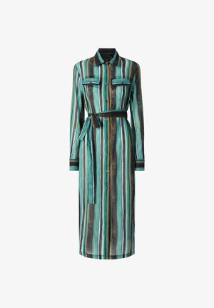 Pinko, 107008-A3CH CASTIGNANO ABITO MUSSOLA STAMPA RIGA PENNELLATA - Abito a camicia - multi green black